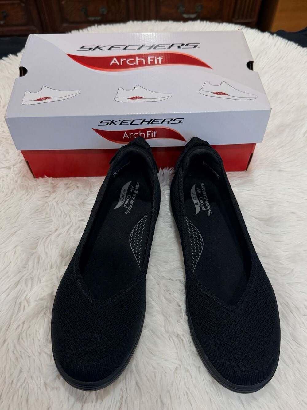 Skechers Go Walk Arch Fit Grateful Black Slip On Comfort Shoes Womens 10M